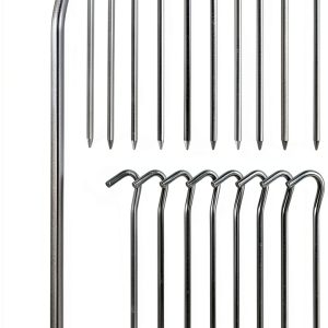 20Pcs 7" Tent Pegs Ground Stakes, Metal Stakes, Camping Peg for Pitching Camping, Camping, Outdoor Decoration-0